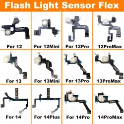 LED Flash Light Sensor Flex Cable For iPhone 11 12 13 14 Pro Max Mini Plus Proximity Distance Ambient Repair Part