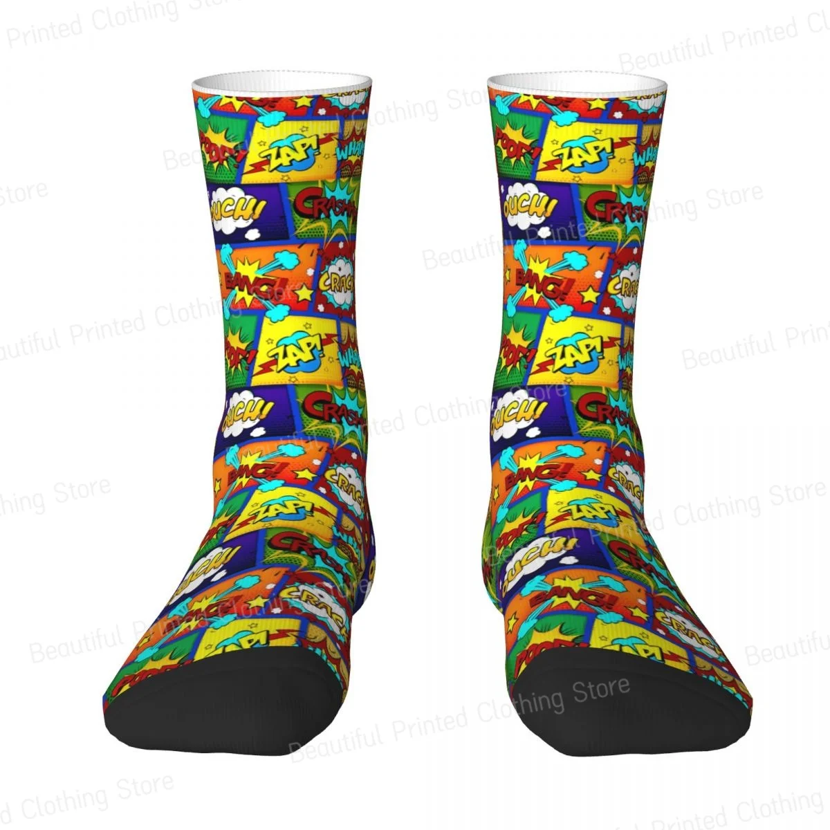 Pop Art Graffiti Colorful Comic Book Panels Men Women Happy Socks Outdoor Novelty Four Seasons Stockings Gift