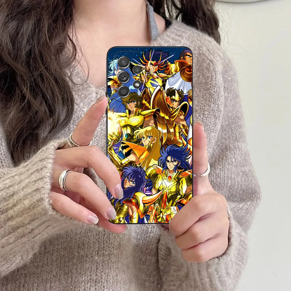 S-Saint Seiya Knights Zodiac Phone Case For Samsung S24,23,22,30,21,10,9,Ultra,Plus,Lite,FE,5G Black Soft Case