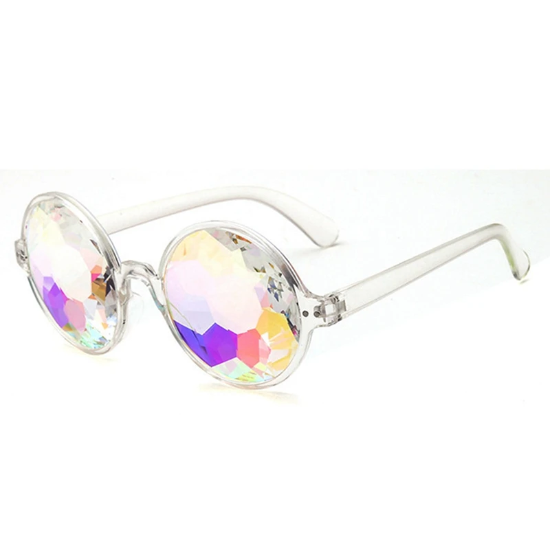 4X Kaleidoscope Glasses Rave Festival Party Sunglasses Diffracted Lens-Transparent