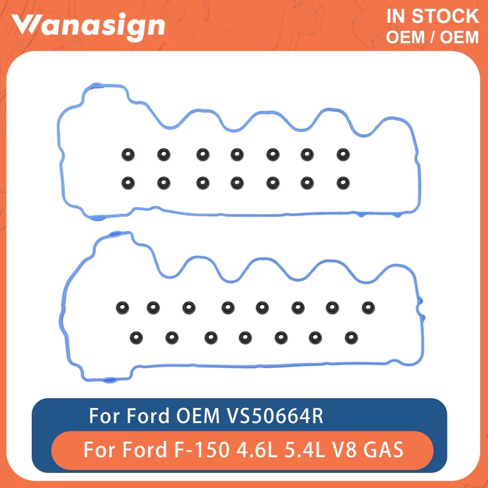 

Engine Valve Cover Gasket Set Fit 4.6 5.4 L For Ford F-150 F-250 F-350 Lincoln Navigator 4.6L 5.4L 24v V8 GAS 2004-2006 VS50664R