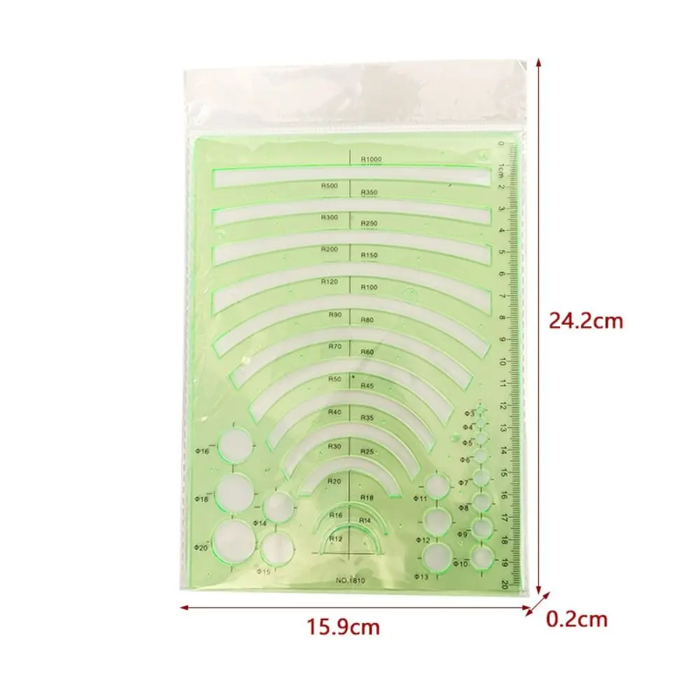 Righello modello geometrico disegno tecnico in plastica righello ovale triangolo studente cerchio Stencil fornitura di disegno