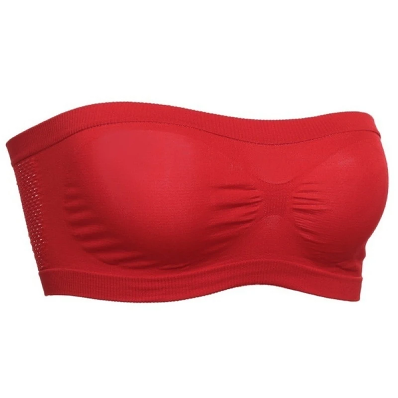 Women Sexy Strapless Crop Top Bra Brassiere Summer Breathable Mesh Invisible Strapless Chest Wraps Tube Tops For Ladies