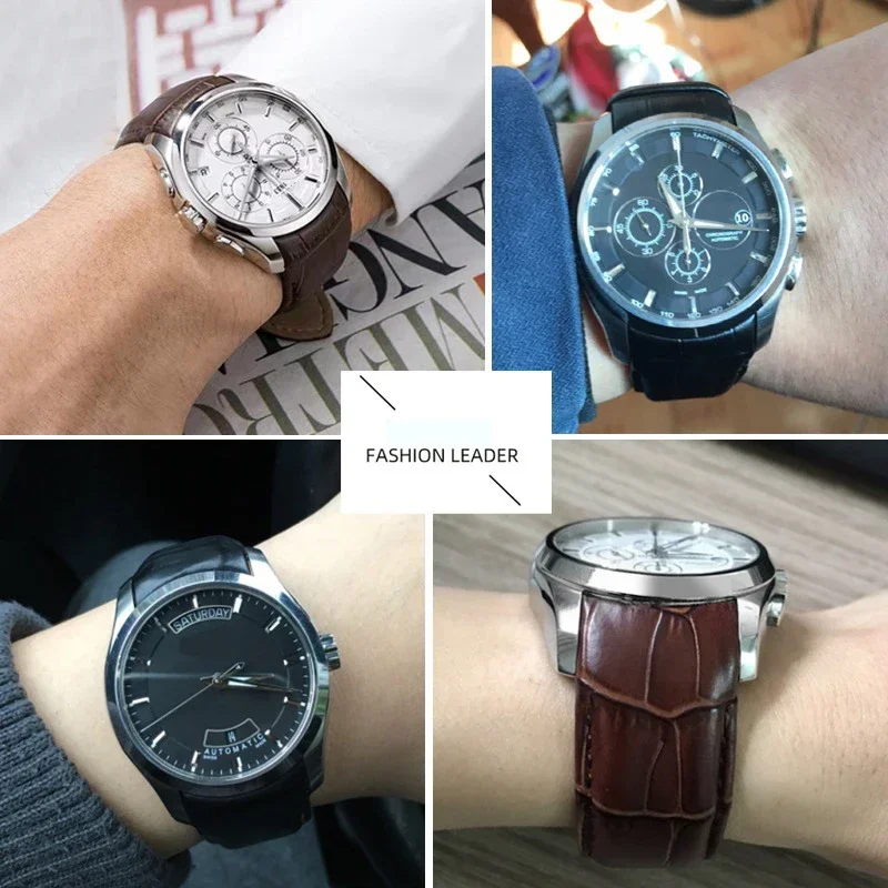 حزام ساعة من الجلد الطبيعي لتيسو T035 كوتو تي 035627 أ ت 035407 سوار ساعة رجالي ناعم ومريح منحني 22 23 24 ملم