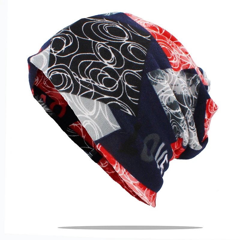 Fashion Brand Autumn Winter Dual-use Hats For Ladies thin Skullies Beanies Vintage Design Women Scarf Face Mask HT029 - view 6