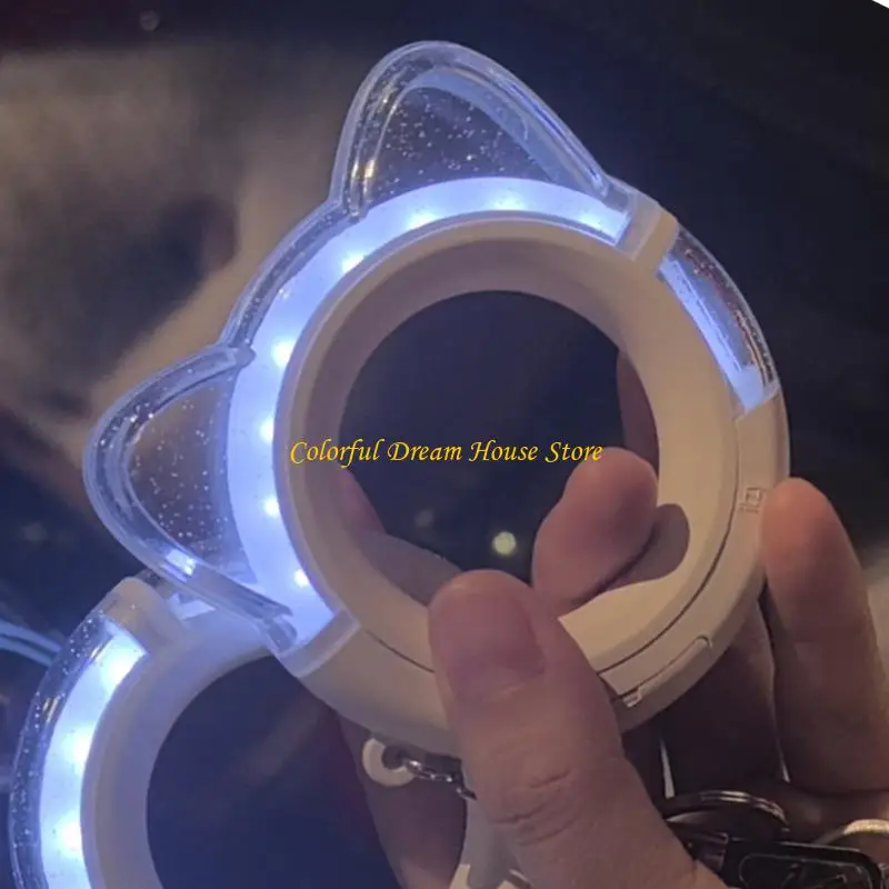 Sturdy Small LED Light Bulb Keychain Charm Multicolor Flashlight Pendant Music Concert Support for Fan Gatherings