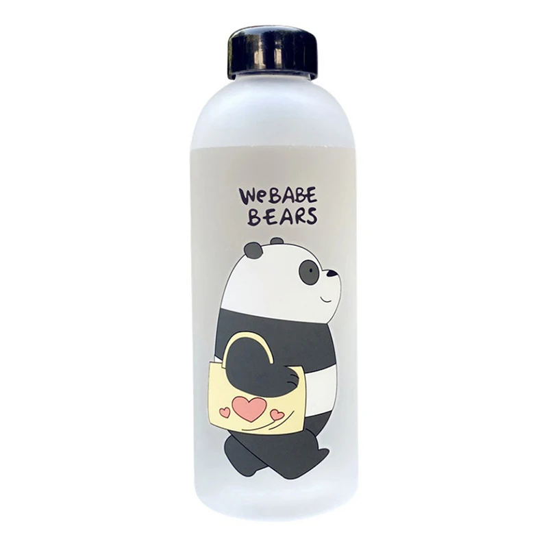 1000ml Water Bottle Panda Cup Transparent Water Bottle Drinkware Cup Leak-proof