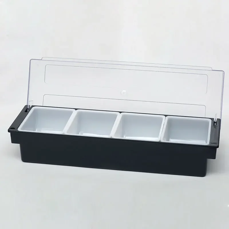 4/6 Grid Fruit Box Fruit Box Crisper Box Seasoning Box Separated Crisper Box with Lid Bar Bar Utensils Cocktail Decoration Box