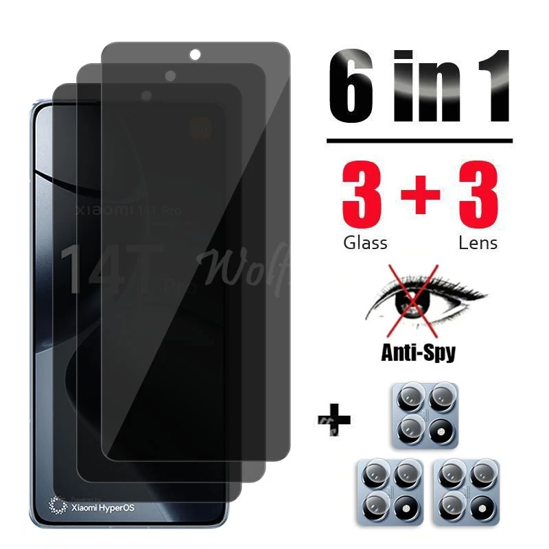 Anti Spy Screen Protector Für Xiaomi 14T Pro Glas Xiaomi 14T Pro Glas Privatsphäre Peep Film Xiaomi 14T Pro gehärtetem Glas Film