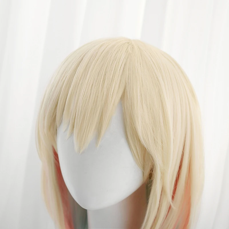 Rolecos Spel Lol Elementalist Lux Cosplay Pruik 30Cm Gemengde Kleur Vrouwen Cosplay Pruiken Hittebestendig Synthetisch Haar