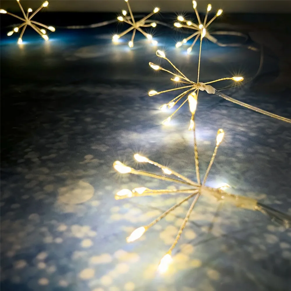 1PC 3M100LED USB Fireworks Light String with Remote Control,Suitable for Wedding Set,Courtyard,Garden,Camping Decoration