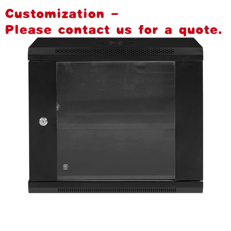 

На заказ.19-дюймовая настенная серверная стойка 9U, собранный металлический телекоммуникационный шкаф, центры данных для наружного использования, высота 42U, 6U, 12U