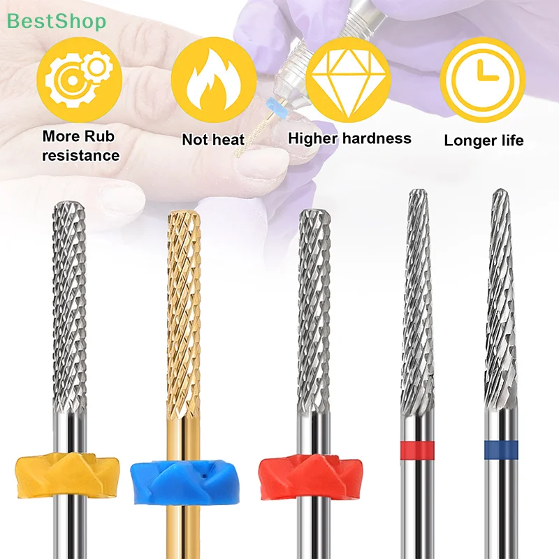 رأس طحن طلاء الأظافر من الفولاذ التنغستن، لقمة مثقاب من سبيكة إزالة الأظافر، أداة لإزالة الجلد الميت وطحن هذه الأظافر