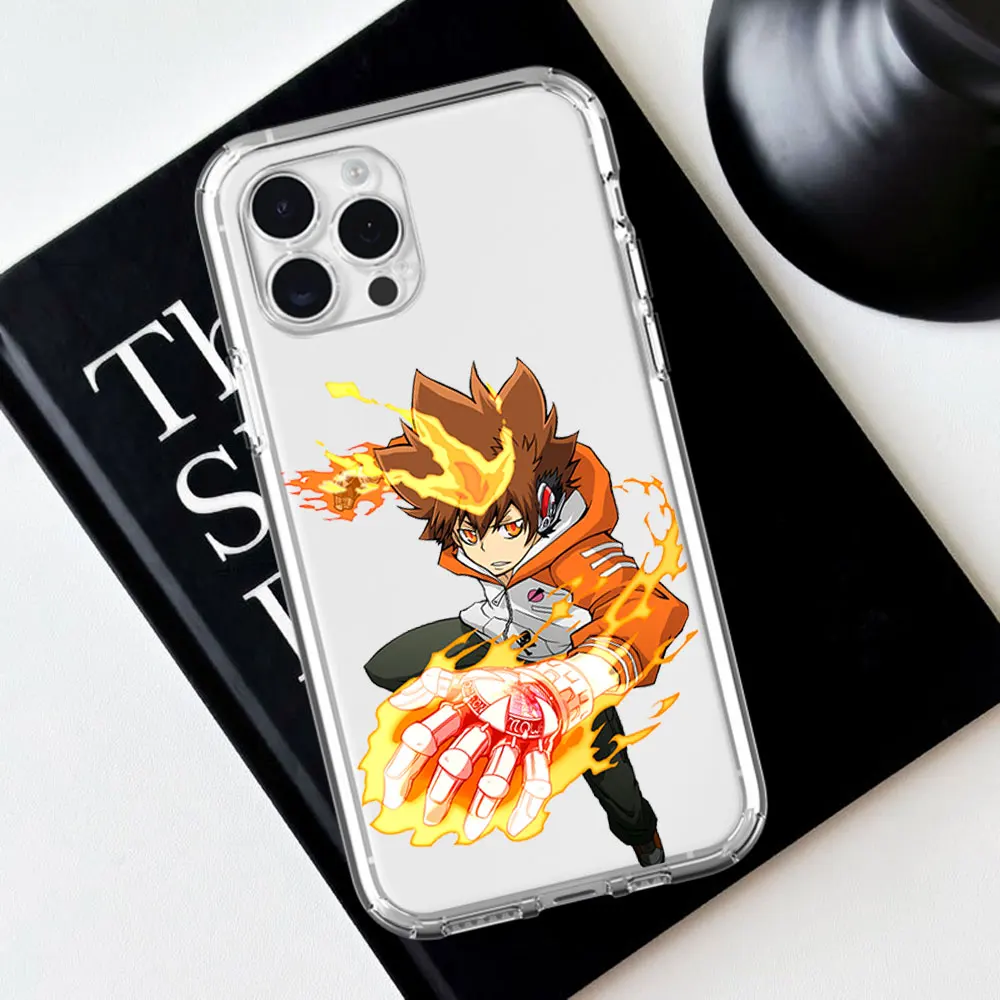 Cartoon H-HITMAN R-REBORN For iPhone 16 15 13 14 12 11 Pro Plus MAX XS iPhone13 14 Mini Transparent Phone Case