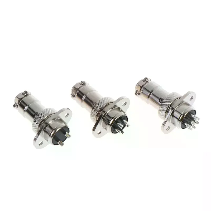 2Pcs Complete Plug Socket GX16 Square Flange 2 3 4 5 5 6 7 8 9 10 Male And Female Plug 16M Connector