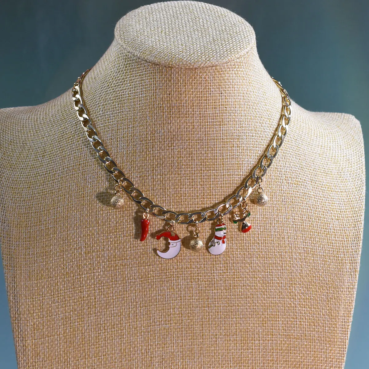 Festive Gifts Simple Fashionable Metal Necklaces Popular Lovely Christmas-Themed Multi-Shape Pendant Accessories Lady Necklace