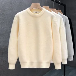 New autumn simple and atmospheric sweater men solid color inner layer knitted sweater base winter men's warm top