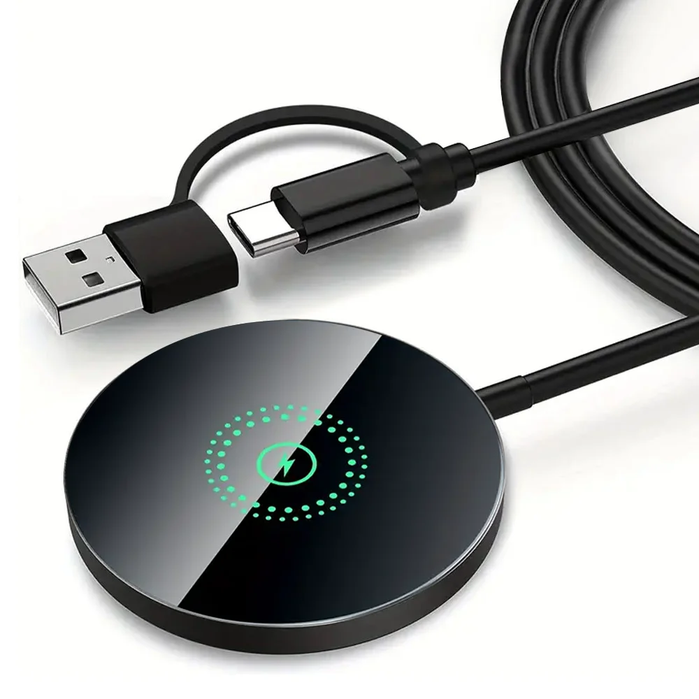 شاحن لاسلكي محطة شحن مغناطيسية لهاتف iPhone 17/16/15/14/13/12 pro Max Airpods مع كابل من النوع C