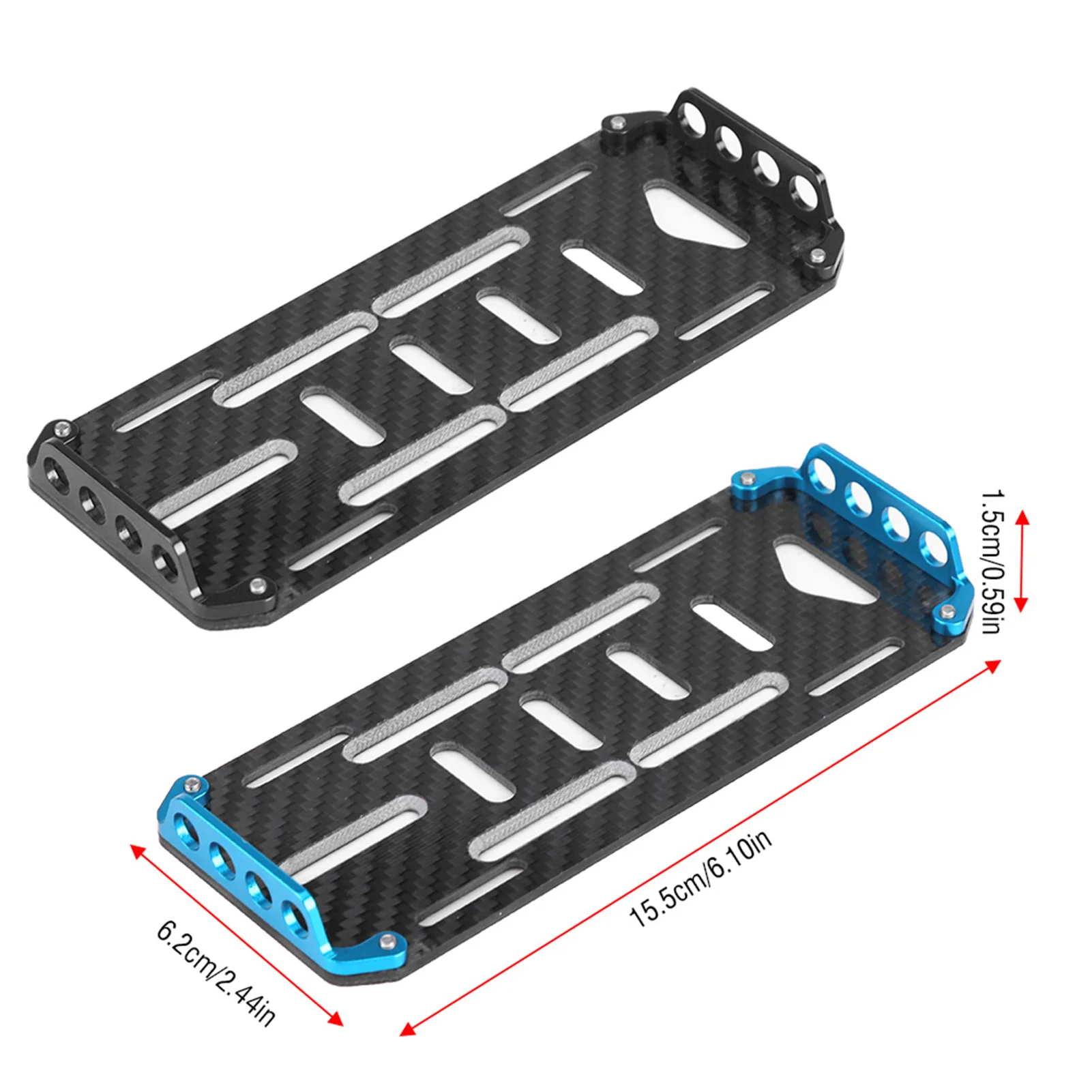 Piastra di montaggio batteria in carbonio in lega di alluminio per Axial SCX10 CC01 D90 Piastra di montaggio batteria per auto RC in scala 1/10