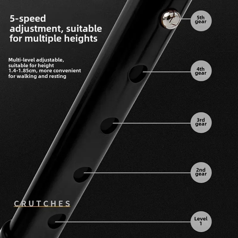 العكازات كرسي بلا ظهر قابل للطي مقعد محمول كرسي المسنين مقعد العكازات ثنائي الغرض مع العكازات مازدا المضادة للانزلاق #4