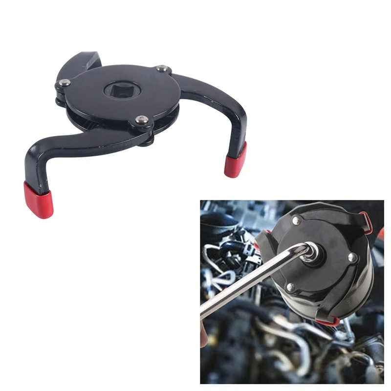 Motorcycle Universal Oil Filter Wrench Tool 60-100Mm Adjustable One-Way 3-Jawed Filter Wrench Car Repair Tool Easy Install