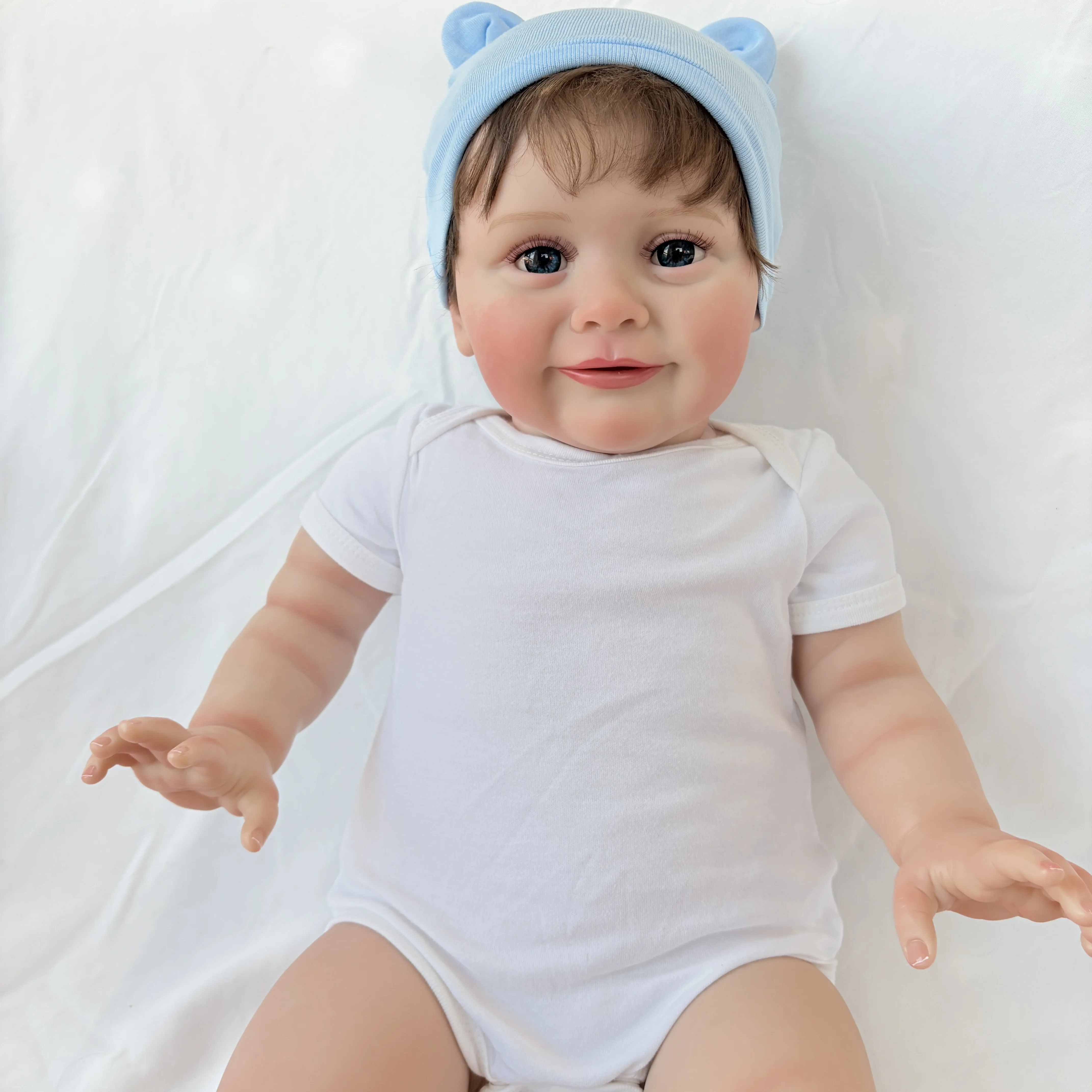 NPK 26인치 대형 실제처럼 보이는 수제 리본 인형 조이 3D 피부와 눈에 띄는 정맥 사실적인 부드러운 촉감 수집용 예술 인형