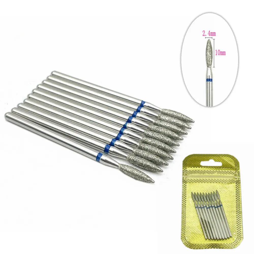 10pcs Nail Diamond Drill Bit Set For  Milling Cuticle Clean Cutter Electric   Accessories Dead Skin Remove Tool