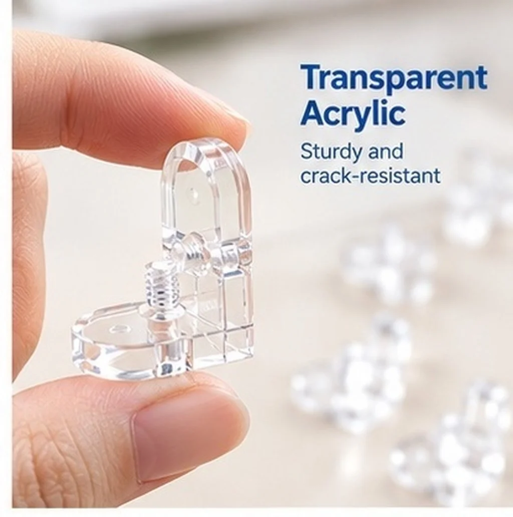 15Pcs L Shape Corner Brackets Clear Acrylic Detachable Reinforcement for Display Cabinets Jewelry Boxes Acrylic Display Corner
