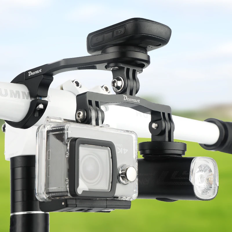 MTB Racefiets Stuur Verlengde Bar Computer Mount voor Garmin/Bryton/Wahoo Out Front Sport Camera Front Light stand Clip