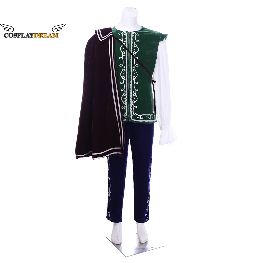 

Queen Elizabeth Tudor Period Medieval Men Cosplay Costume Vintage Men's Costumes Medieval Renaissance Suit Top Pants with Cape