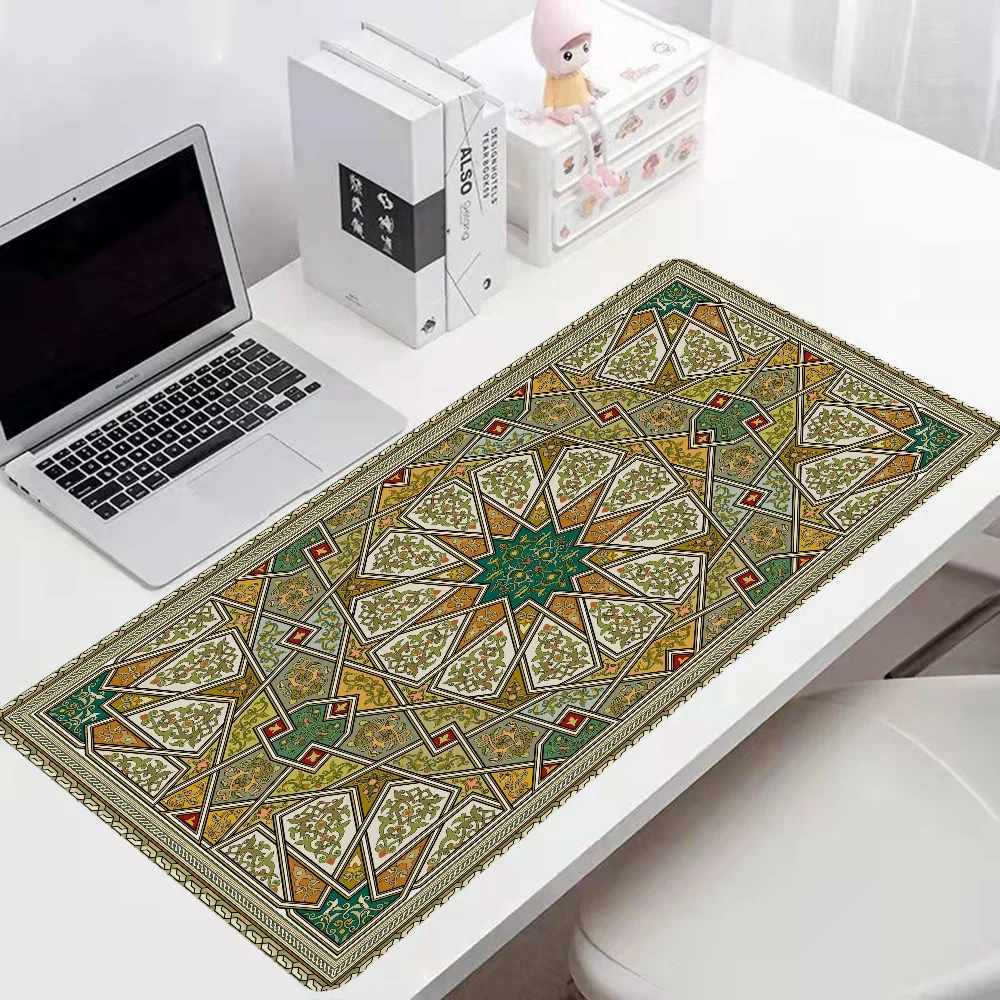 Moroccan Pattern Gaming Mouse Pad 900x400 Desktops Desk Accessories Office Pc Gamer Computer Mat Mousepad Mats Keyboard Extended