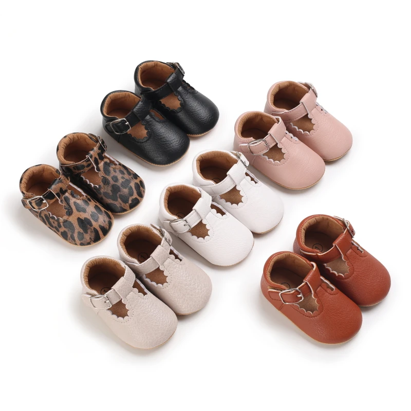 Baby Shoes Classic Stripe Leather Boy Girl Shoes Multicolor Toddler Rubber Sole Anti-Slip First Walkers Infant Moccasins