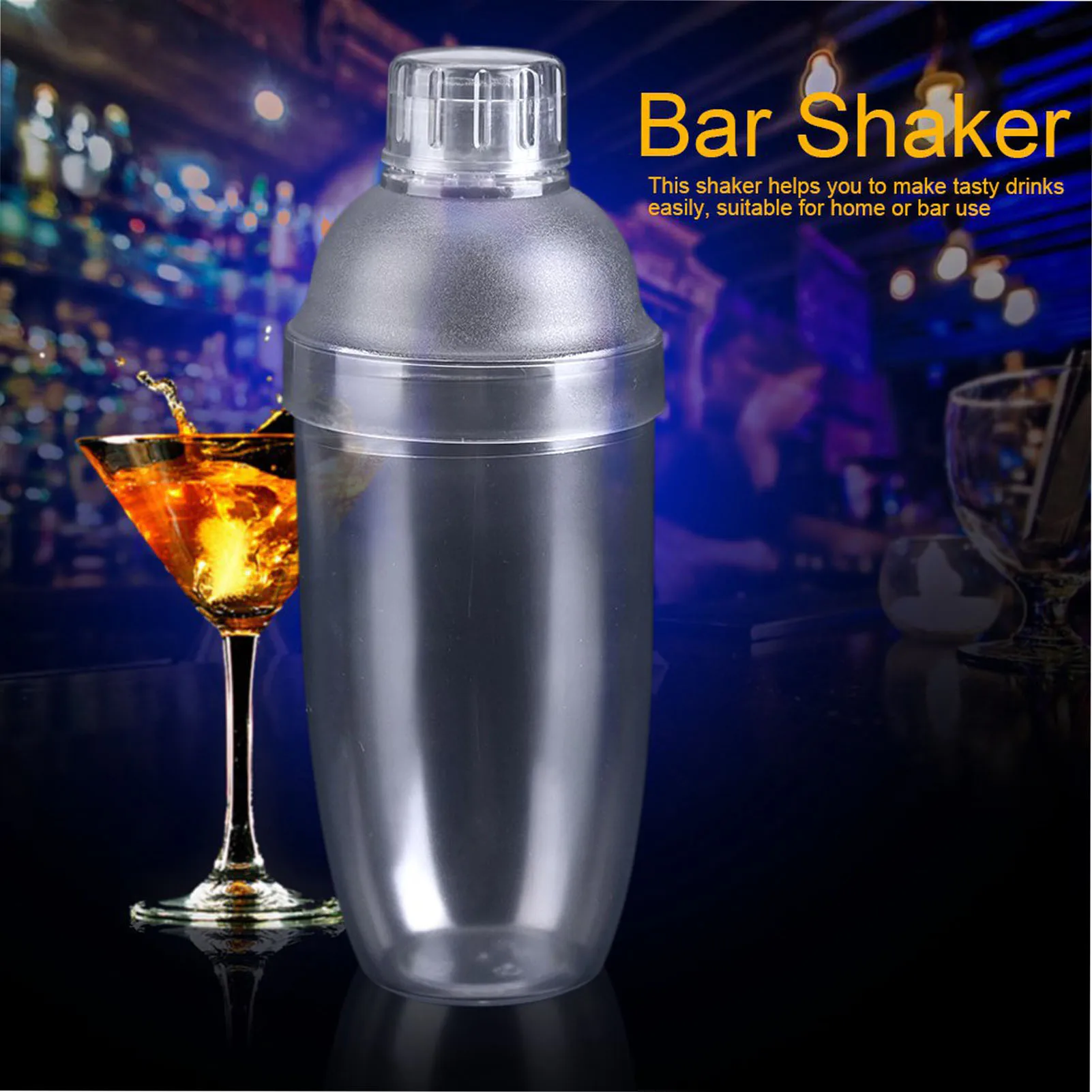 

700cc Прозрачный шейкер для коктейлей из смолы с защитой от протечек, пищевой барный инструмент для молока, чая, вина, легкая очистка с измерением