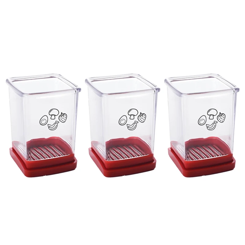 قطاعة خضروات متعددة الوظائف مع طبق دفع ، قطاعة فواكه ، قطاعة بيض كوب ، فولاذ مقاوم للصدأ ، قطاعة موز وفراولة