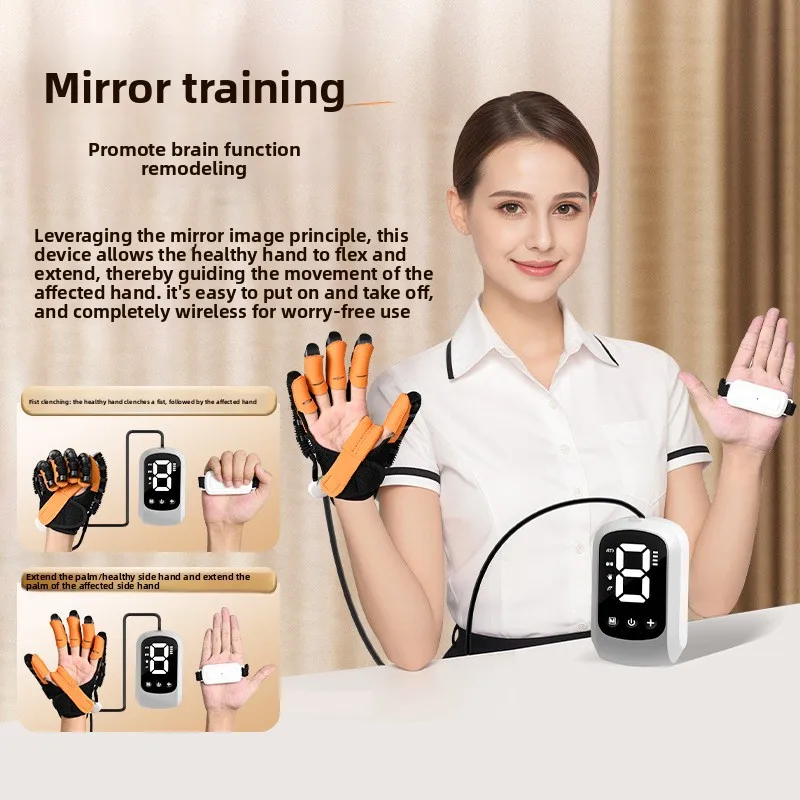Intelligent Robotic Rehabilitation Glove Mirror Training Hand Trainer for Stroke Hemiplegia Elderly Finger Function Recovery