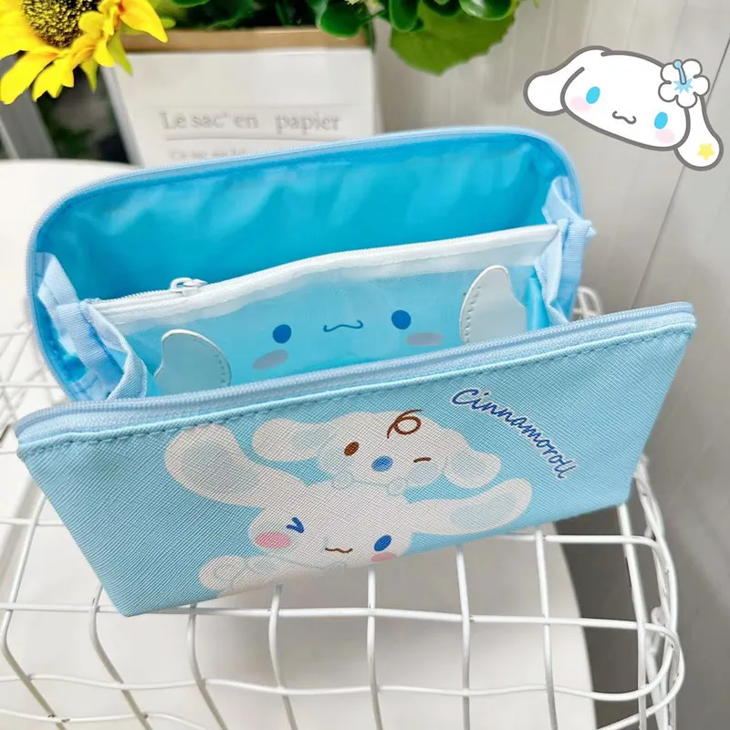 Imagem -02 - Sanrio Cute Large Capacidade Pencil Case Olá Kitty Cinnamoroll Kuromi Melody Pen Bolsa Papelaria para Crianças Material Escolar