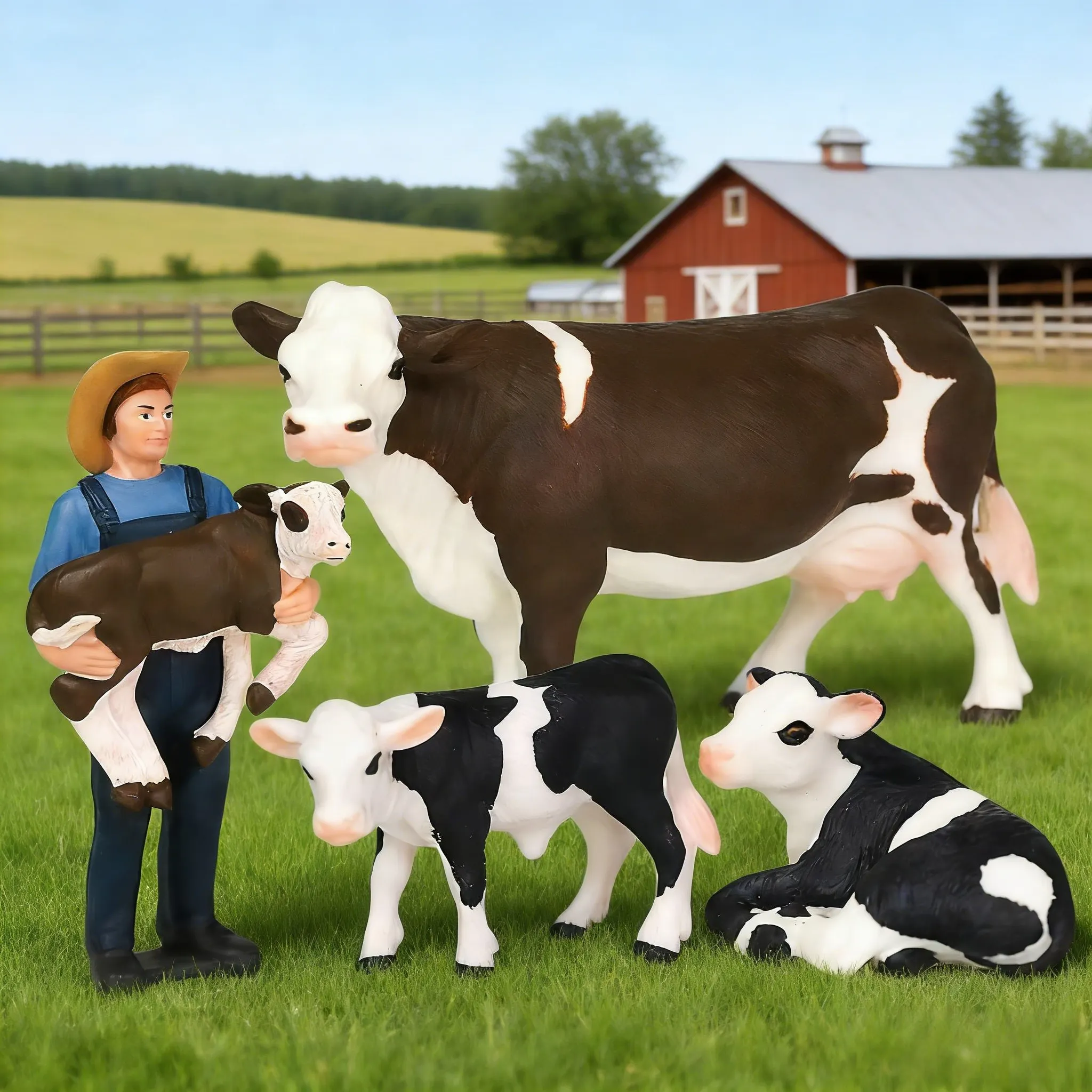 Agriculture Farming Education - Ensemble de 4 figurines de ferme,