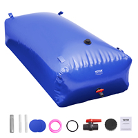 VEVOR 1000L/264 Gallon Water Storage Bladder RV Water Tank 1000D Blue PVC Collapsible Water Storage Containers Soft Water Bag