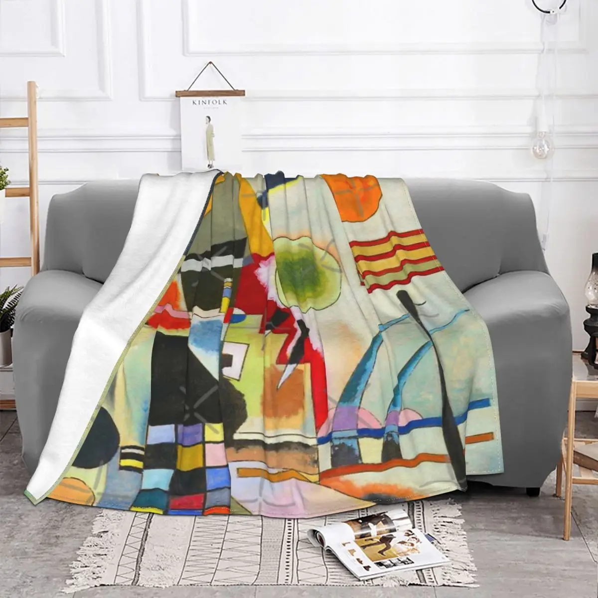 Kandinsky Swinging Quilt Bedroom Blankets & Throws Custom Blanket Personalized Throw Blanket