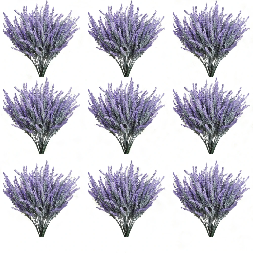 

10Pcs Artificial Flowers Plants Romantic Provence Lavender Wedding Vase Home Room Outdoor Garden Yard Decor Grain Festival Fake