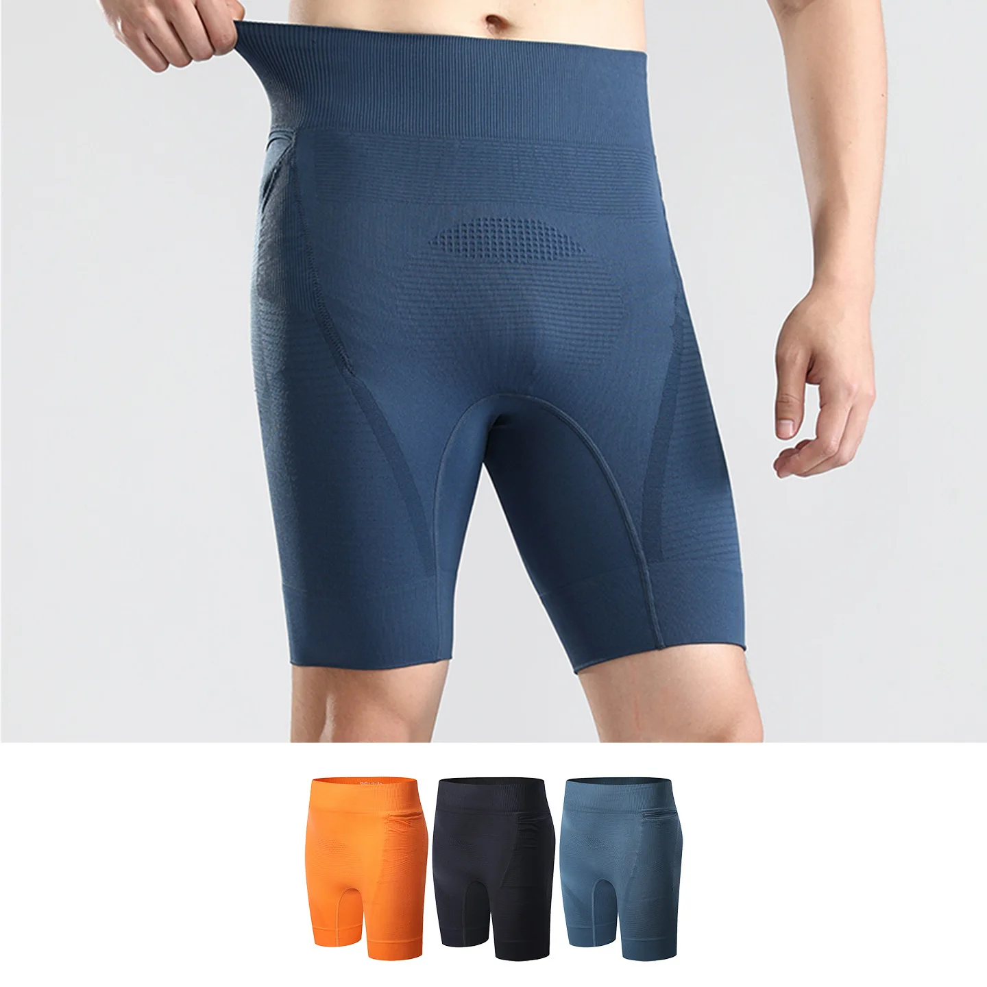 Running Shorts Men's High Waist Seamless Compression Fit Breathable Mesh Extra Cushioning Jogging Trail Running Outdoor Wear