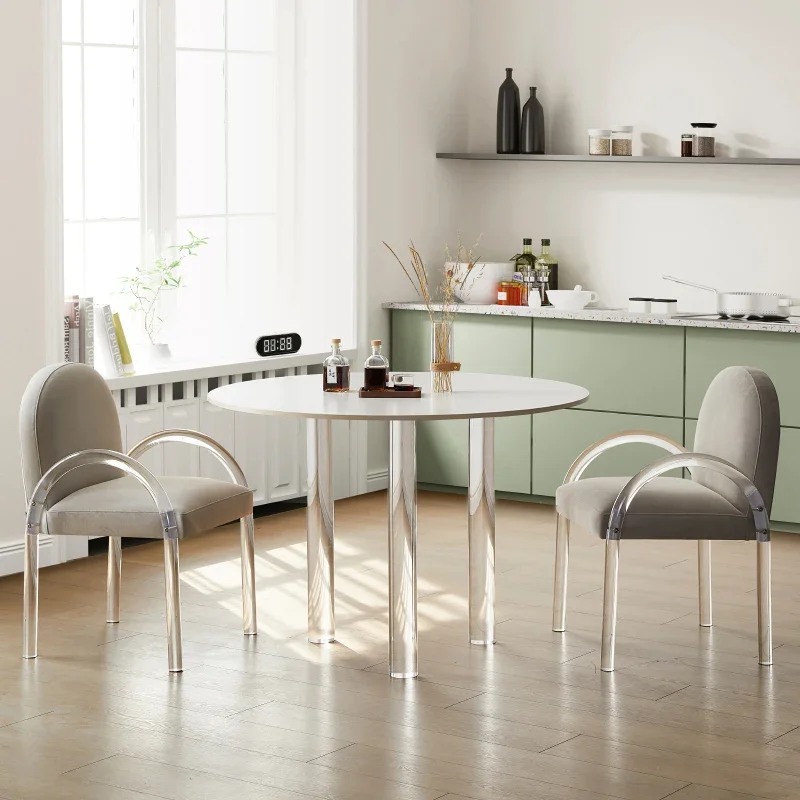 

Acrylic transparent chair, quiet wind dining dresser chair makeup modern simple leisure