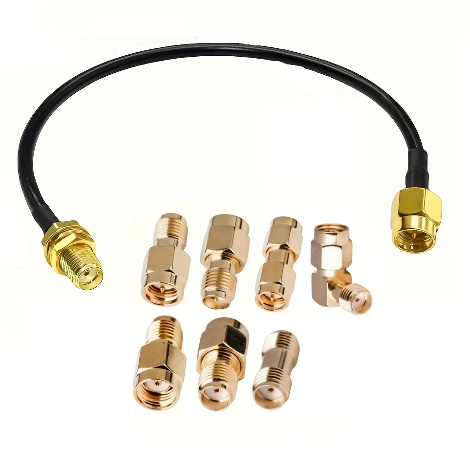 Cable SMA Macho a SMA Hembra de 15 cm con 7 Adaptadores SMA Macho, SMA Hembra y RPSMA Macho