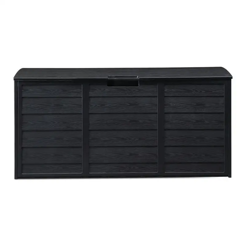

Plastic 75gal 110.00lb Solid Black with Two Wheels Plastic Patio Storage Box
