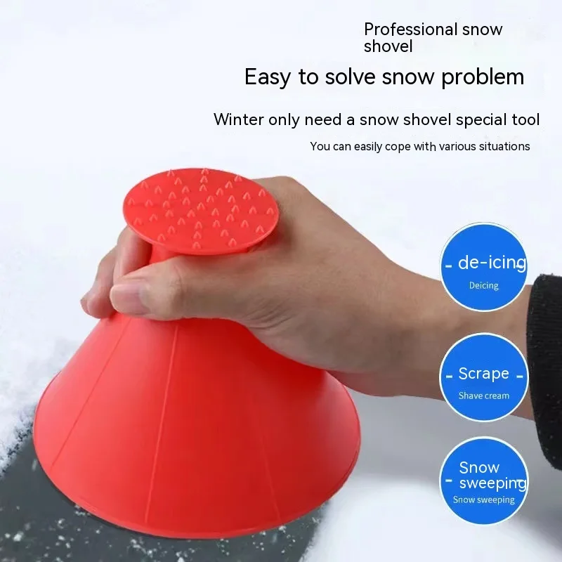 Car Window Windshield Magic Ice Scraper Oil Funnel Snow Remover Shovels Deicer Cone Tool Scraping Winter Accessories