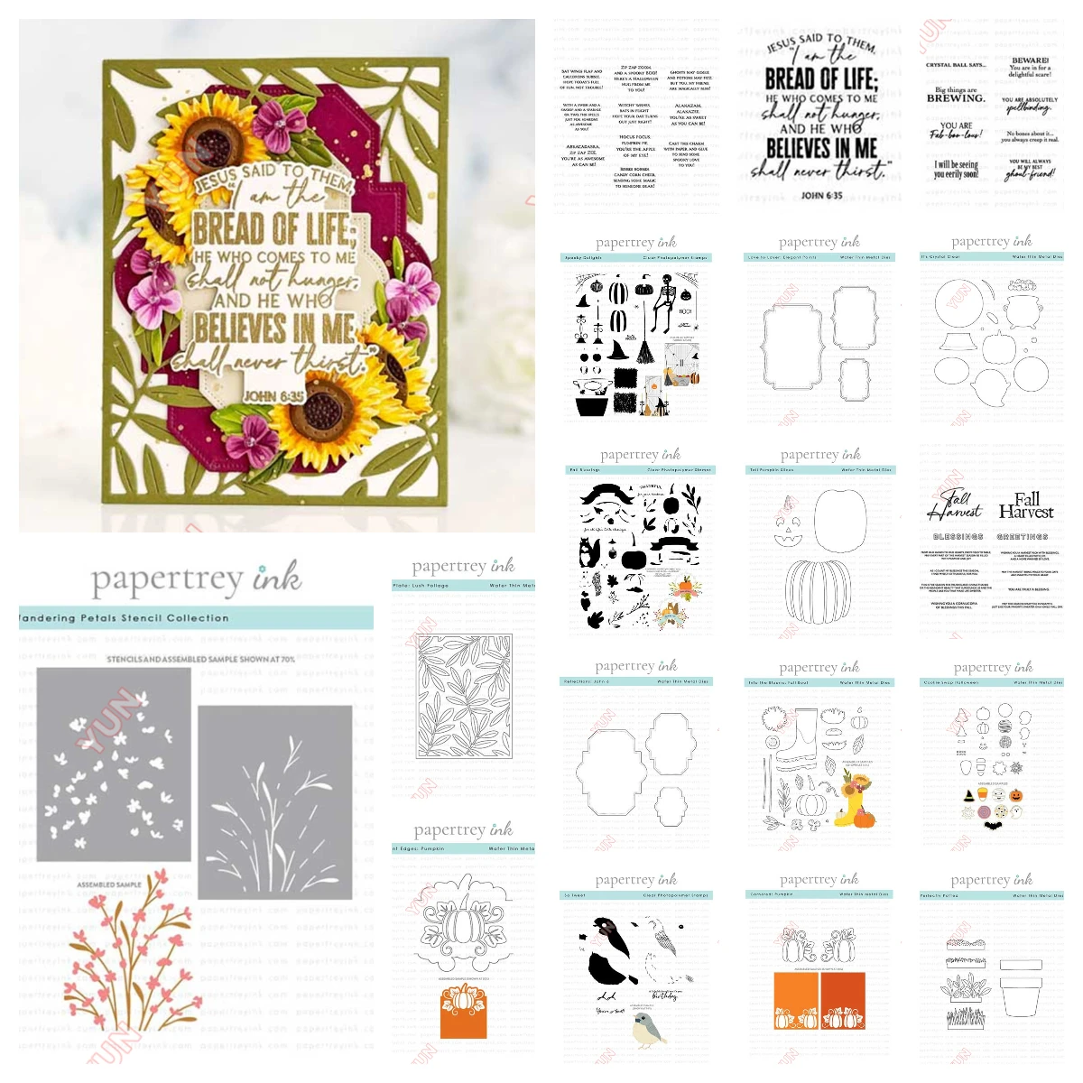 

Halloween Magic Sentiments Stamp Spooky Delights Reflections: John Stamps Petals Blessings Pumpkin Dies Stencil DIY Scrapbooking