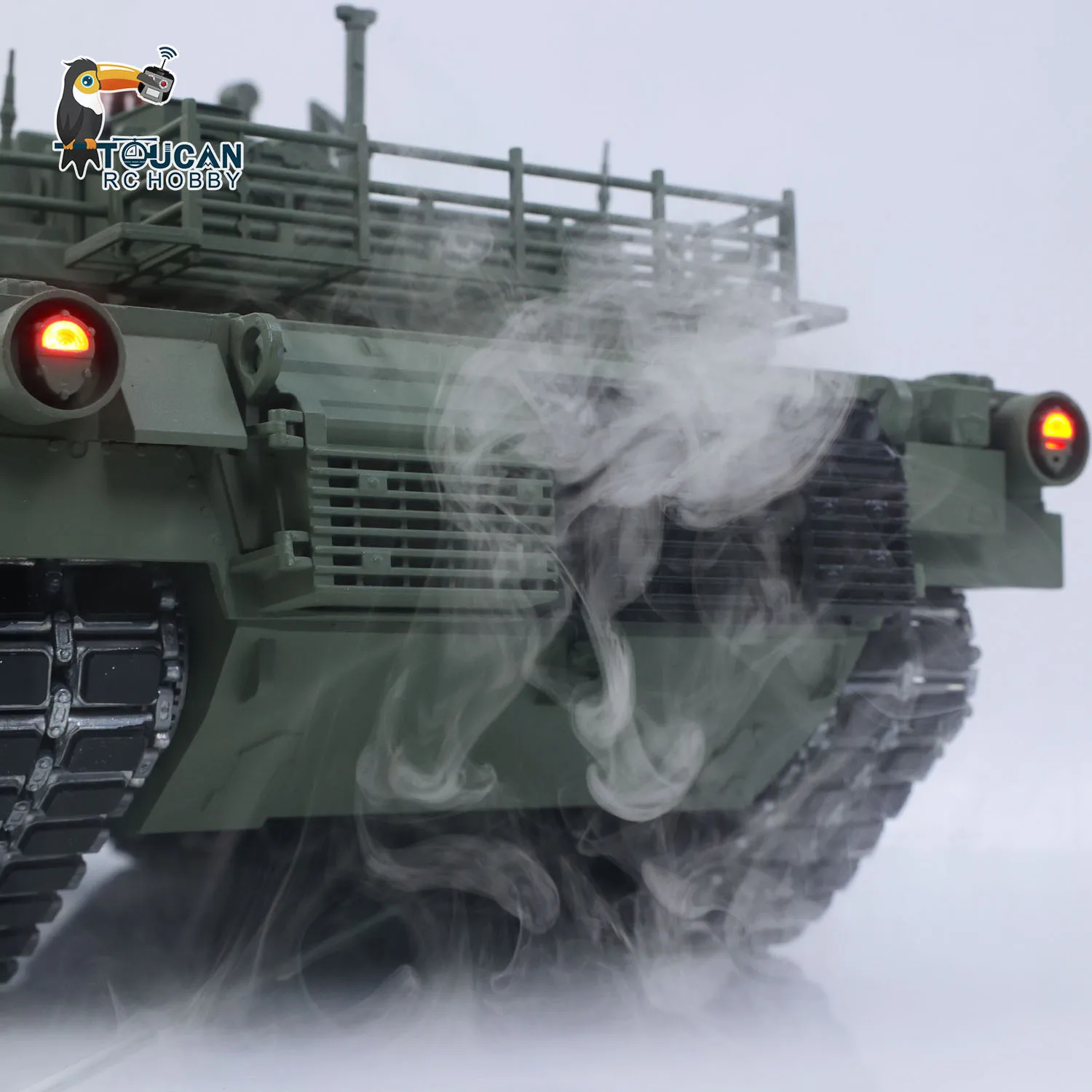

TUSK I TOUCAN 1:16 Металлический M1A2 Абрамы Радиоуправляемый танк Вращение турели на 360° ИК-бочка Высота отдачи Двойные дымовые блоки Электрический перископ