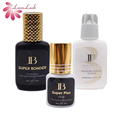 A Set of Ibeauty Golden Cap Glue Super Plus Adhesive IB Primer IB Super Bonder Set for Eyelash Extension Korea Original