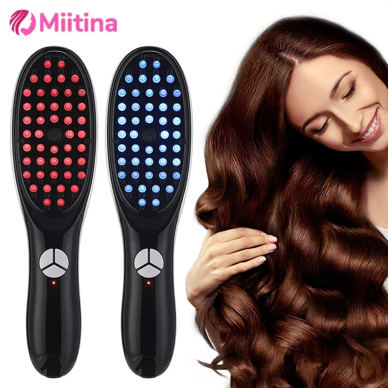 

Electric Spray Massage Comb Blue Red Light Therapy Head Massage Comb Anti Hair Loss Anion Spray Hair Growth Brush Stress Relief