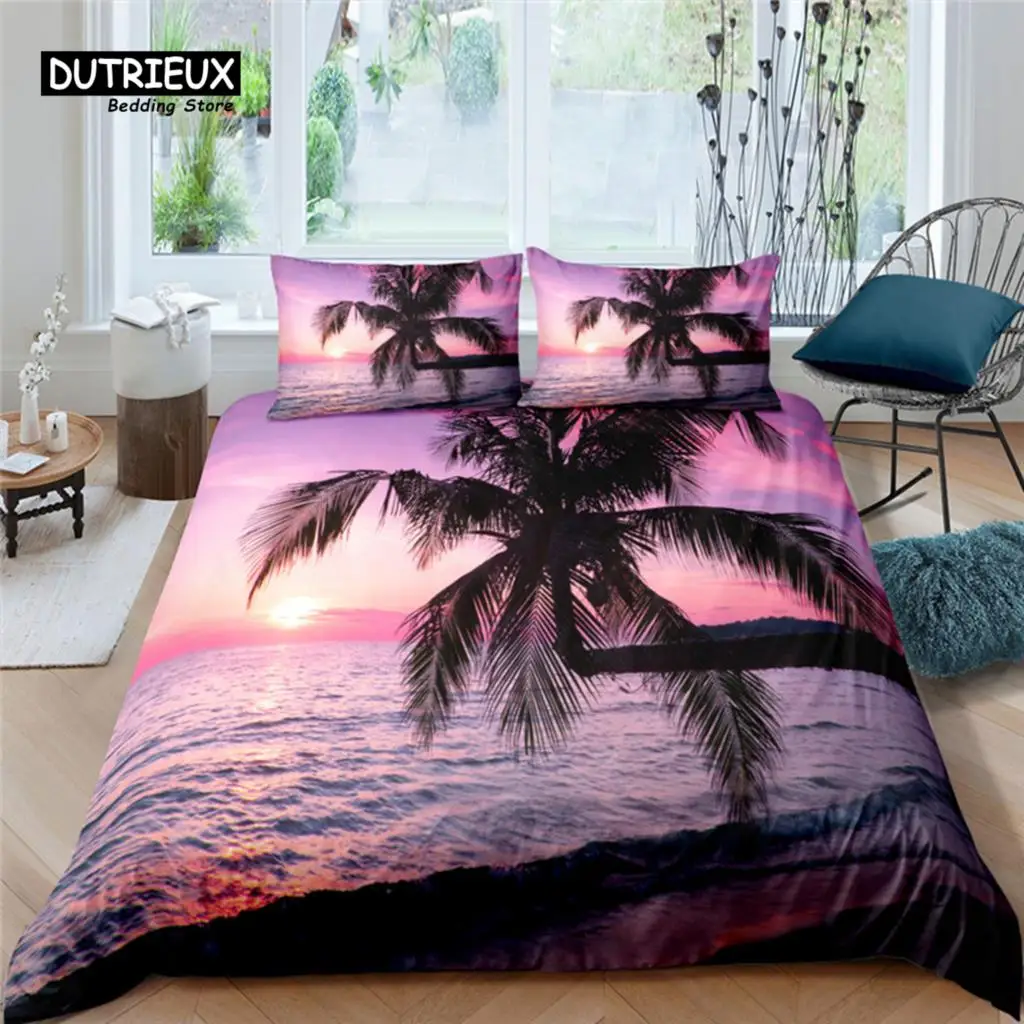 

Home Living Luxury 3D Beach Tree Bedding Set Comfortable Duvet Cover Set Kids Bedding Set Queen and King EU/US/AU/UK Size